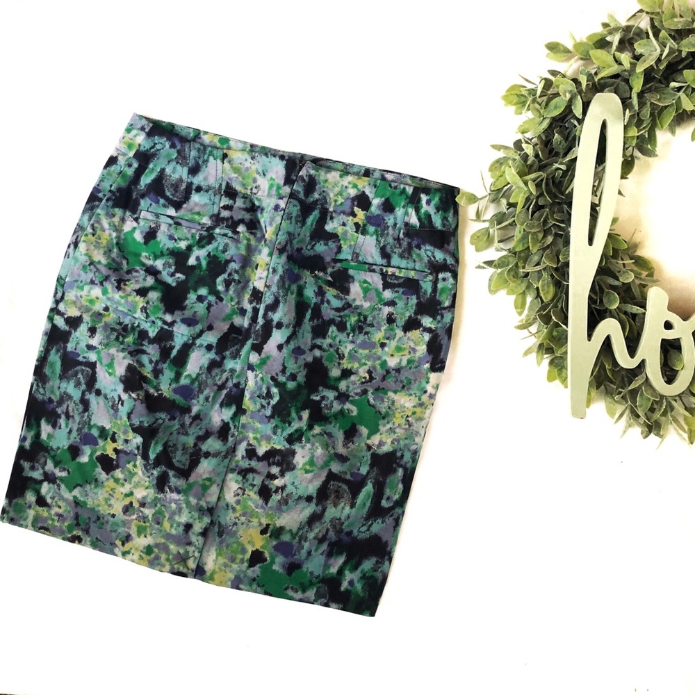{ CYNTHIA ROWLEY } Blue & Green Work Separates Pencil Skirt - Picture 2 of 4